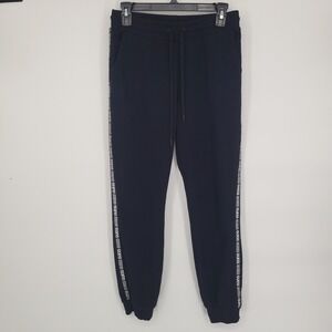 Guess Black Jogger Sweatpants Logo Tape Side Stripe Women's‎ Size S